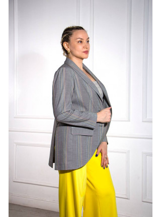 Пиджак серый с цветными полосками