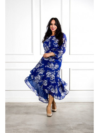 Платье шифон синее