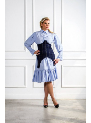 Платье Рубашка голубое