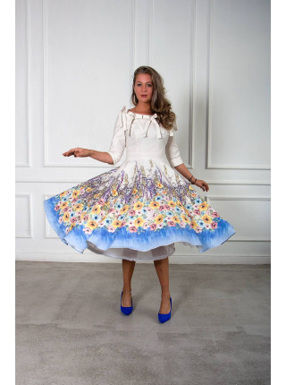 Платье Шарлота белое с цветами