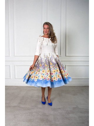 Платье Шарлота белое с цветами