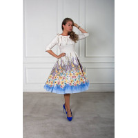 Платье Шарлота белое с цветами