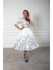 Платье Шарлота белое с принтом