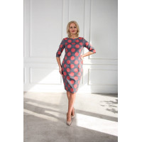 Платье Футляр крупный горох