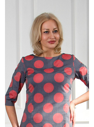 Платье Футляр крупный горох